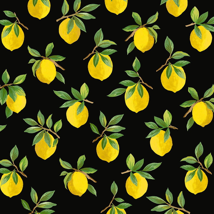 Daisy Bennett Lemoncello Black Peel &amp; Stick Wallpaper image 1 of 5