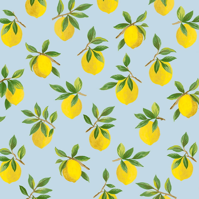 Daisy Bennett Lemoncello Sky Blue Peel &amp; Stick Wallpaper image 1 of 5