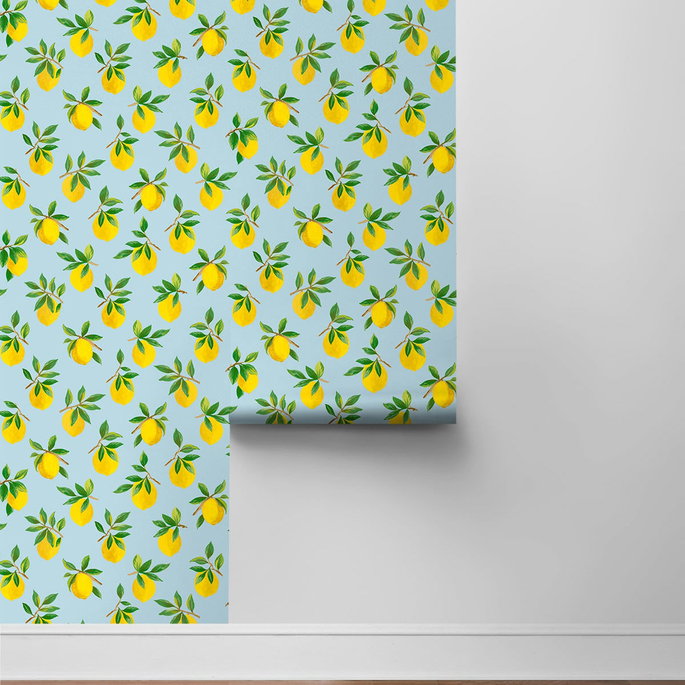 Daisy Bennett Lemoncello Sky Blue Peel &amp; Stick Wallpaper image 5 of 5