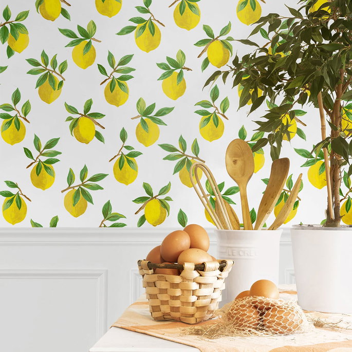 Daisy Bennett Lemoncello White Peel &amp; Stick Wallpaper image 2 of 5