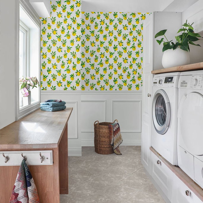 Daisy Bennett Lemoncello White Peel &amp; Stick Wallpaper image 3 of 5