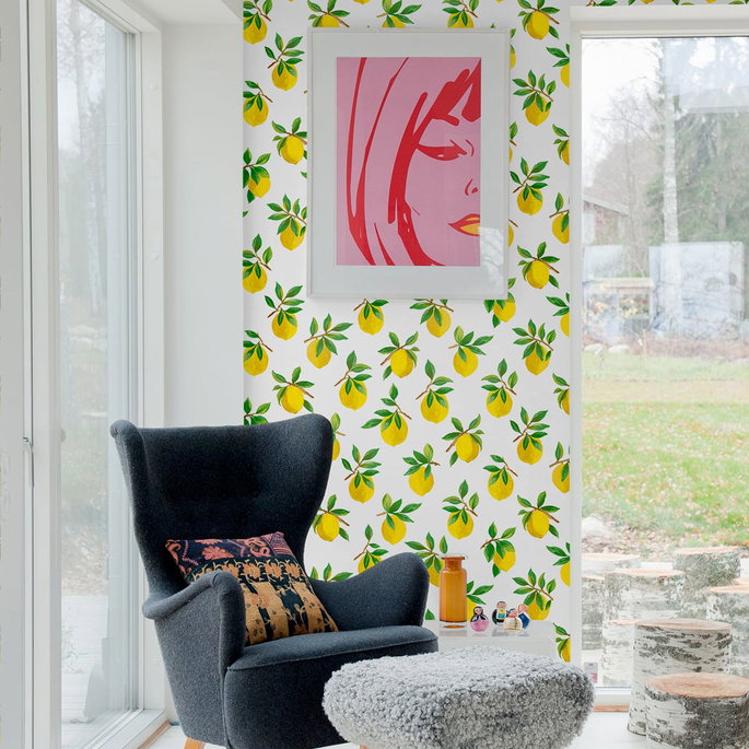 Daisy Bennett Lemoncello White Peel &amp; Stick Wallpaper image 4 of 5