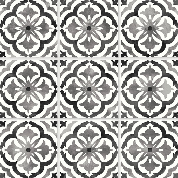 Daisy Bennett Sorento Tile Black Peel &amp; Stick Wallpaper image 1 of 5