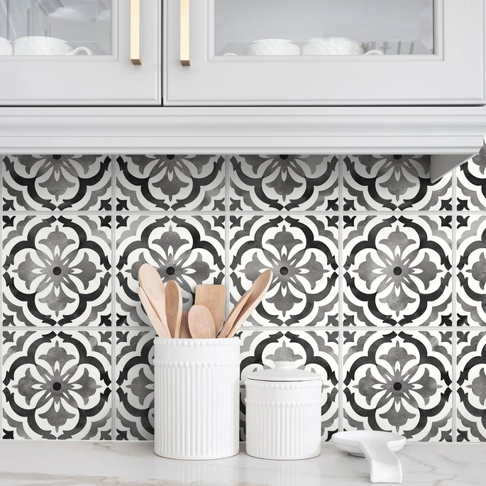 Daisy Bennett Sorento Tile Black Peel &amp; Stick Wallpaper image 2 of 5