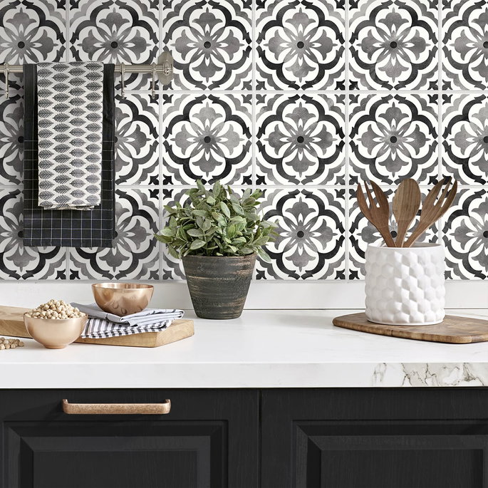Daisy Bennett Sorento Tile Black Peel &amp; Stick Wallpaper image 3 of 5