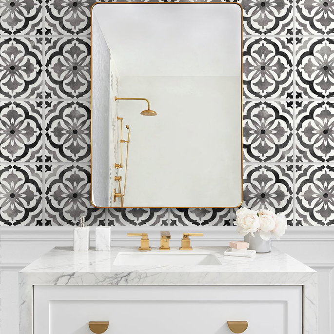 Daisy Bennett Sorento Tile Black Peel &amp; Stick Wallpaper image 4 of 5