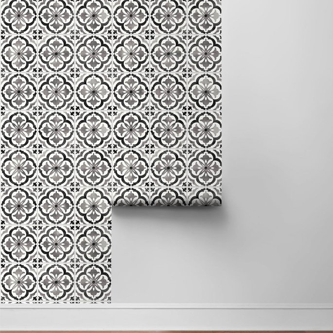 Daisy Bennett Sorento Tile Black Peel &amp; Stick Wallpaper image 5 of 5