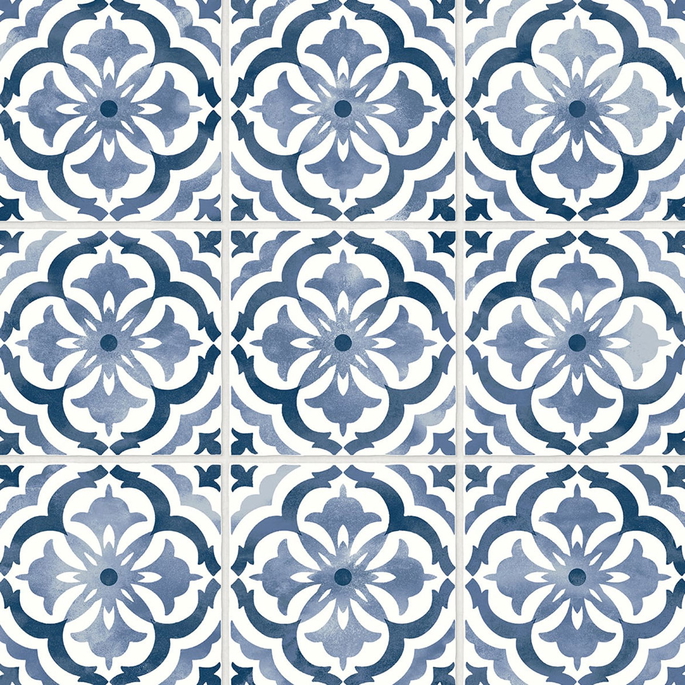 Daisy Bennett Sorento Tile Navy Peel &amp; Stick Wallpaper image 1 of 5