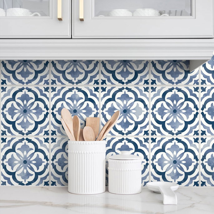 Daisy Bennett Sorento Tile Navy Peel &amp; Stick Wallpaper image 2 of 5