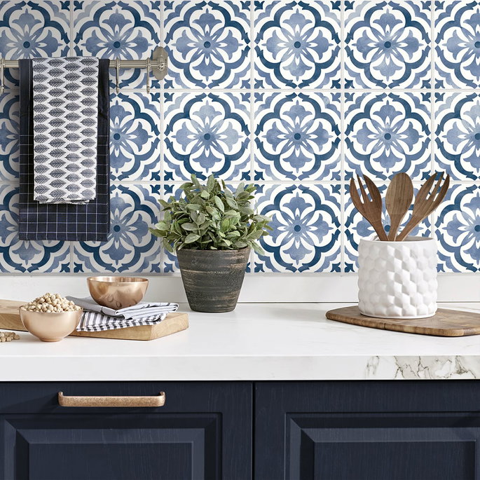 Daisy Bennett Sorento Tile Navy Peel &amp; Stick Wallpaper image 3 of 5