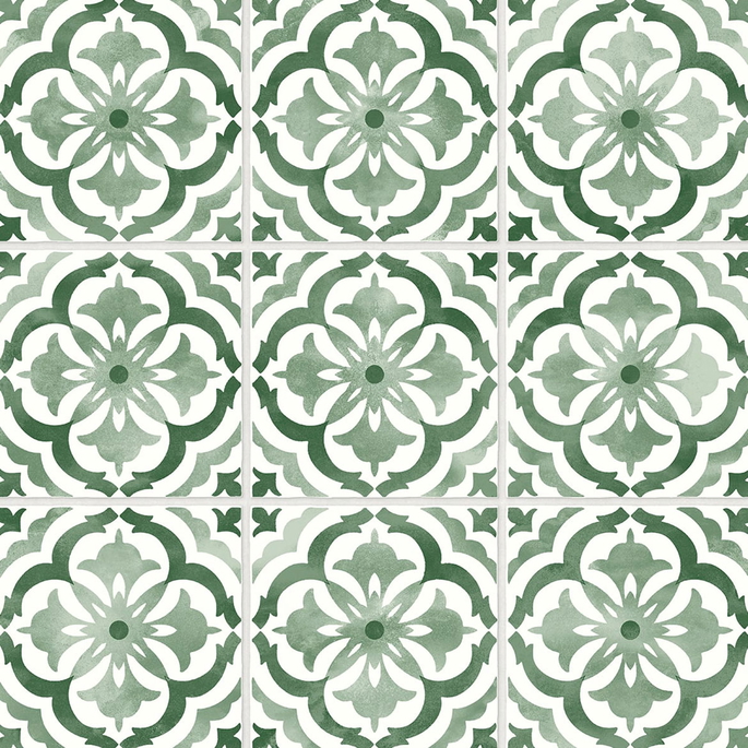 Daisy Bennett Sorento Tile Jungle Green Peel &amp; Stick Wallpaper image 1 of 5