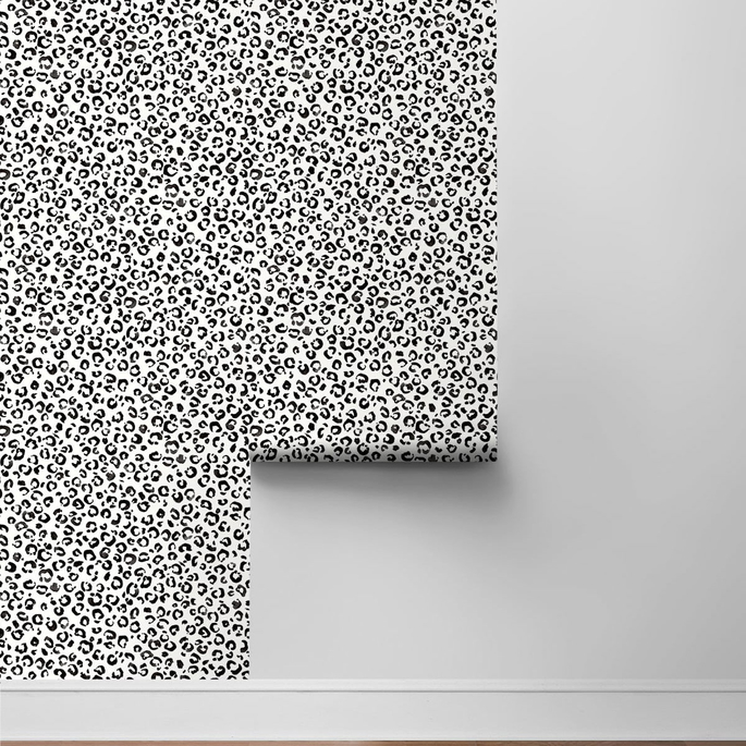 Daisy Bennett Classic Leopard Black &amp; White Peel &amp; Stick Wallpaper image 5 of 5
