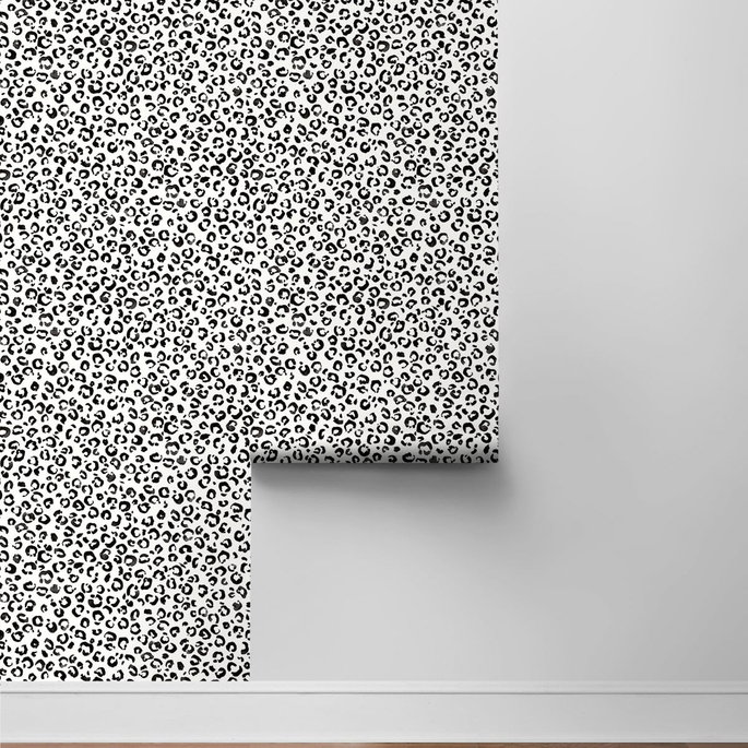 Daisy Bennett Classic Leopard Black &amp; White Peel &amp; Stick Wallpaper image 5 of 5
