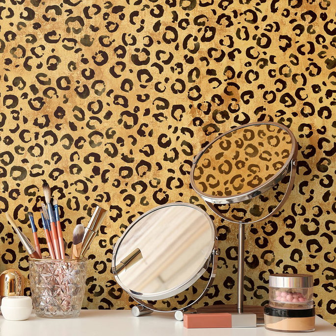 Daisy Bennett Classic Leopard Natural Tan Peel &amp; Stick Wallpaper image 3 of 5