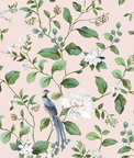 Peel & Stick Chinoiserie Bird Vine Blush Wallpaper
