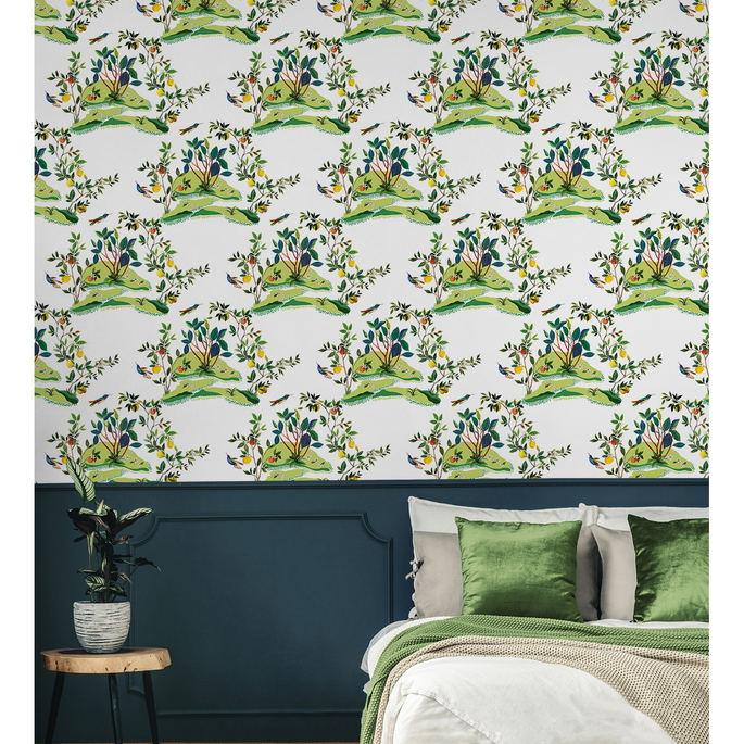 Daisy Bennett Citrus Hummingbird White Wallpaper image 2 of 5