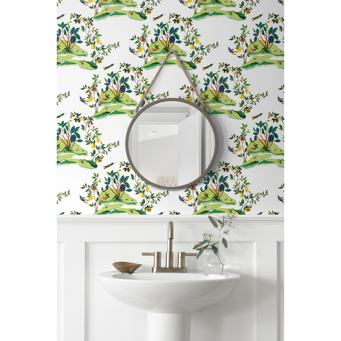 Daisy Bennett Citrus Hummingbird White Wallpaper image 3 of 5