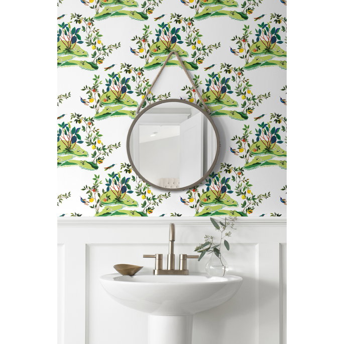 Daisy Bennett Citrus Hummingbird White Wallpaper image 3 of 5