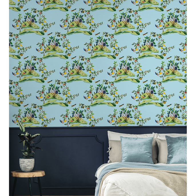 Daisy Bennett Citrus Hummingbird Sky Blue Wallpaper image 2 of 5