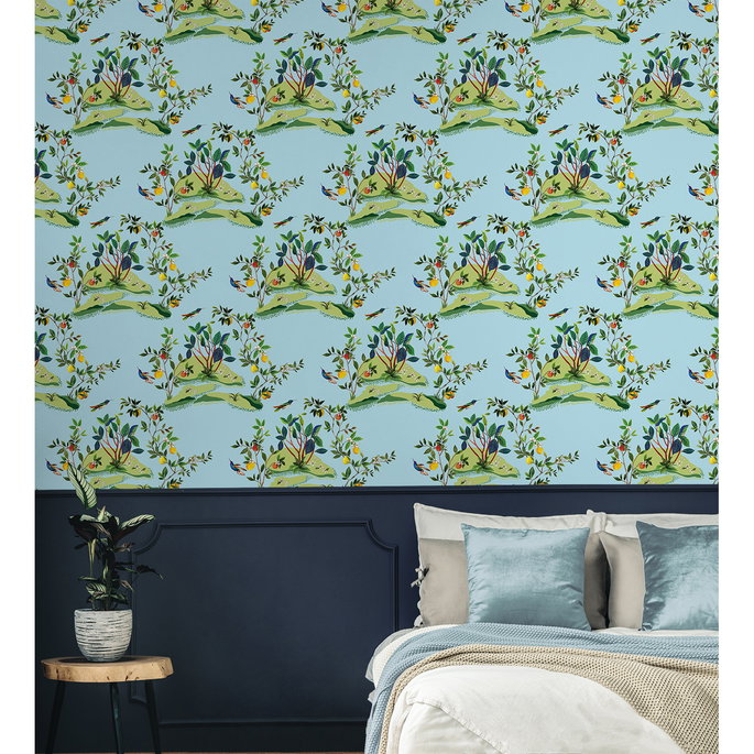 Daisy Bennett Citrus Hummingbird Sky Blue Wallpaper image 2 of 5