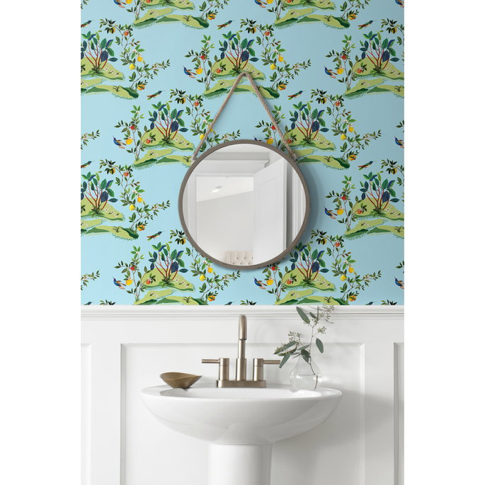 Daisy Bennett Citrus Hummingbird Sky Blue Wallpaper image 3 of 5