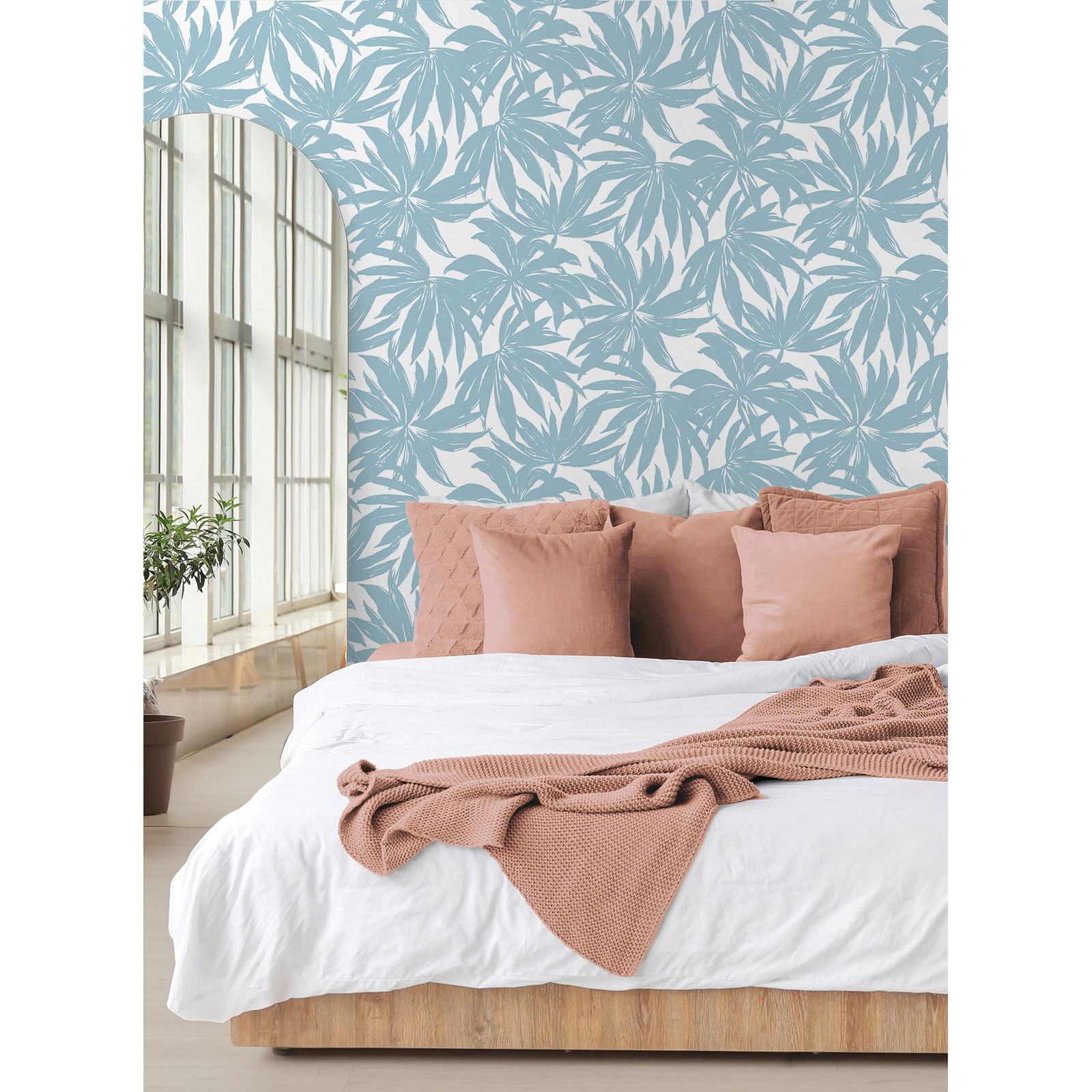 Daisy Bennett Palma Light Blue Wallpaper | OnlineFabricStore