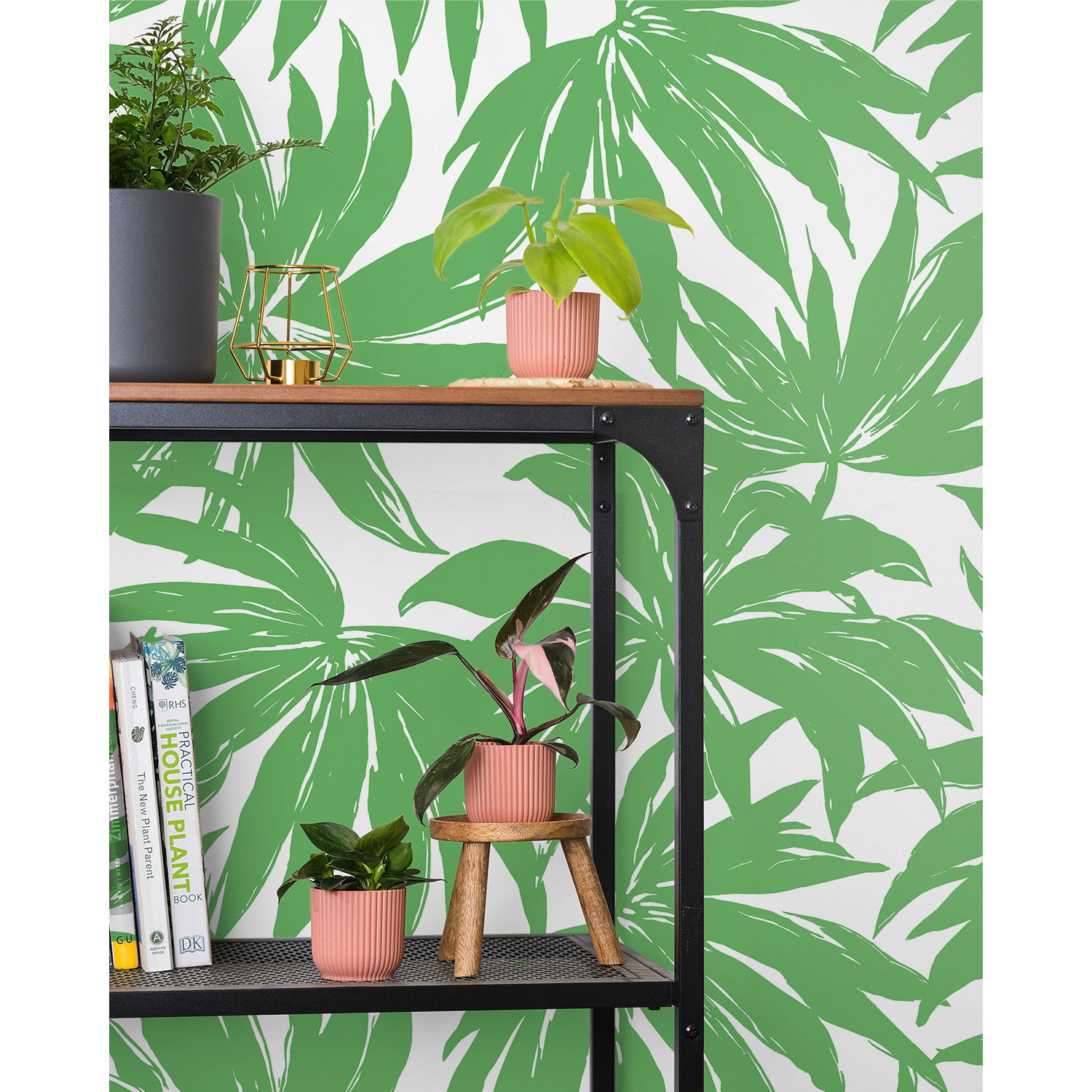 Daisy Palma Green Wallpaper OnlineFabricStore