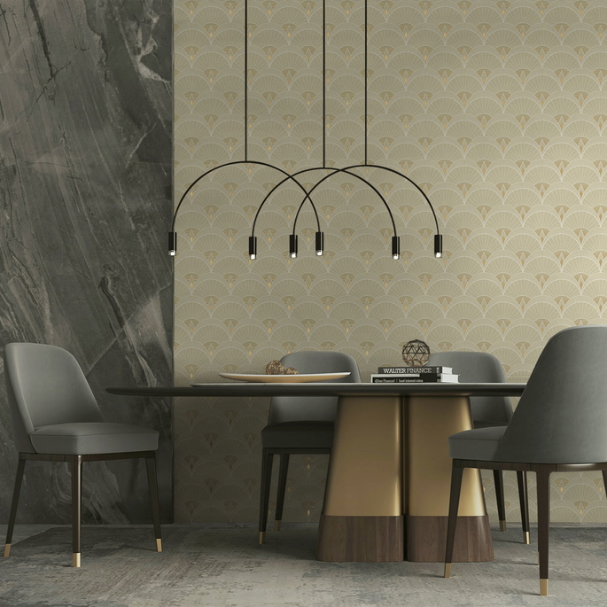 Collins &amp; Company Chrysler Arches Soft Beige Wallpaper image 2 of 2