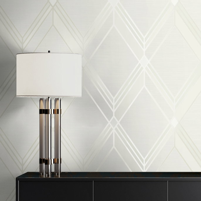 Collins &amp; Company Brooklyn Diamond Metallic Pearl Wallpaper image 2 of 2