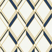 Collins & Company Brooklyn Diamond Metallic Gold & Navy Wallpaper