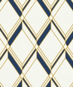 Collins & Company Brooklyn Diamond Metallic Gold & Navy Wallpaper