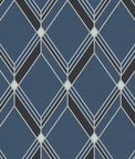 Collins & Company Brooklyn Diamond Blue Wallpaper