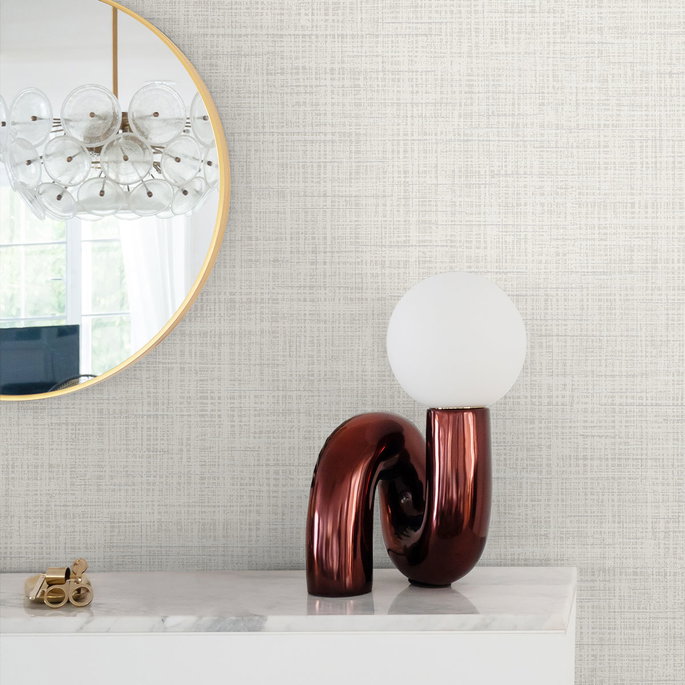 Collins &amp; Company Glitter Faux Finish White Linen Wallpaper image 2 of 2