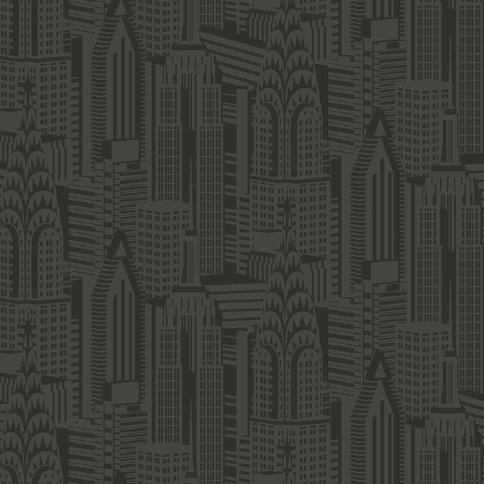 Collins &amp; Company Manhattan Skyline Midnight Wallpaper image 1 of 2