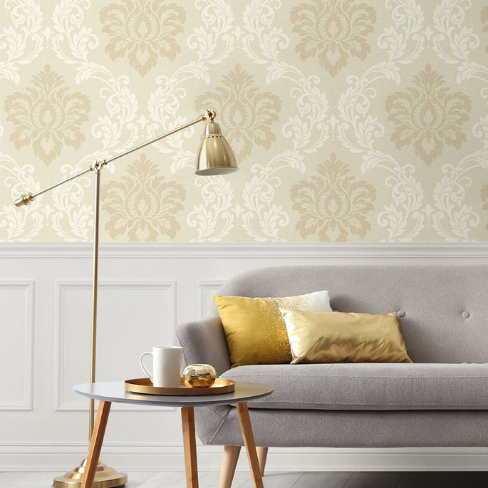 Collins &amp; Company Deco Damask Linen Wallpaper image 2 of 2