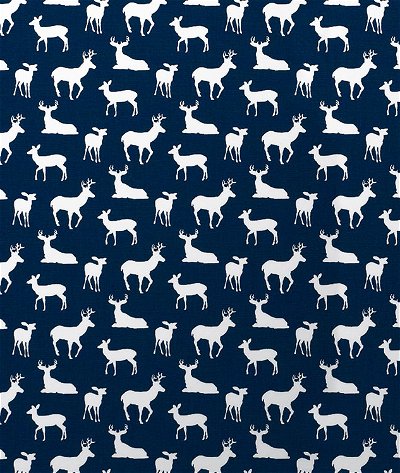 Premier Prints Deer Silhouette Premier Navy/White Fabric
