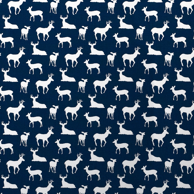 Premier Prints Deer Silhouette Premier Navy/White Fabric