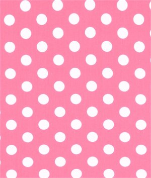 Pink Large Polka Dot Lightweight Cotton Fabric