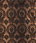 Flocked Brown Damask Taffeta Fabric