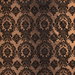 Flocked Brown Damask Taffeta Fabric thumbnail image 1 of 3