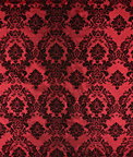 Flocked Burgundy Damask Taffeta Fabric