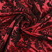 Flocked Burgundy Damask Taffeta Fabric thumbnail image 3 of 3