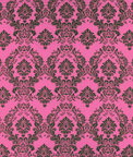Flocked Fuchsia Damask Taffeta Fabric