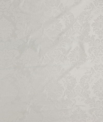 60 inch Damask Flocked Taffeta Ivory Fabric