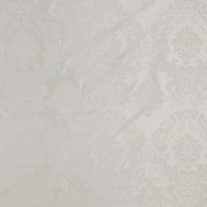 60" Damask Flocked Taffeta Ivory Fabric image 1 of 3