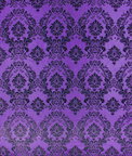 Flocked Purple Damask Taffeta Fabric