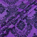 Flocked Purple Damask Taffeta Fabric thumbnail image 2 of 3