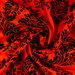 Flocked Red Damask Taffeta Fabric thumbnail image 3 of 3