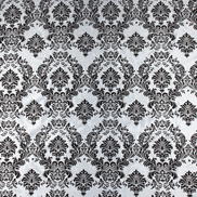 Flocked Silver Damask Taffeta Fabric