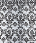 Flocked Silver Damask Taffeta Fabric